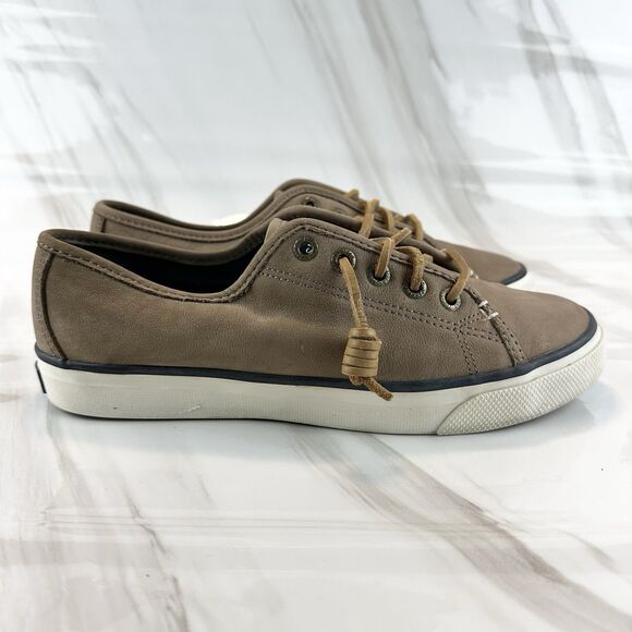 Sperry Top Sider Brown Leather Curly Lace Up Women's Sz 7M - Picture 3 of 12